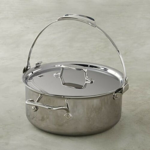 All-Clad D5 Polished 5-Ply Dishwasher Safe 7-qt Pouring Stock Pot with Lid