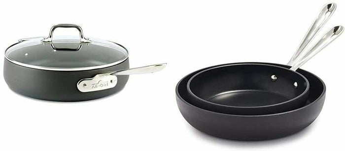 All-Clad HA1 Hard Anodized Nonstick PFOA Free 4-qt Saute Pan & 8 and 10-Inch Fry