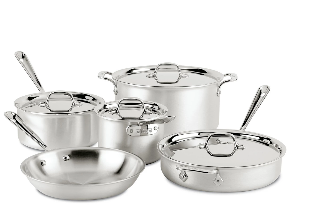 All-Clad MC2 Professional Stainless Steel 9 Piece Cookware set