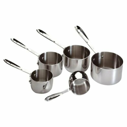 New ALL-CLAD Stainless Steel Standard Size 4 Piece Measuring Cups & 4 Spoons  Set
