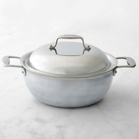 All-Clad TK D5 Brushed 5-PlyDishwasher Safe 5.5-qt Dutch Oven with Dome lid