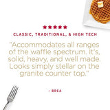 All-Clad WD700162 Stainless Steel Classic Round Waffle Maker with 7 Browning Settings, 4-Section, with All-clad ladle