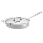 All-Clad d5 Brushed 5-ply Stainless-Steel 3-Qt Sauté Pan, with lid and All-Clad T102 Stainless Steel Solid Spoon/Kitchen Tool, 13-Inch, Silver
