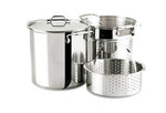 All-clad Stainless Steel 8-Quart Multi Cooker Cookware Set, 3-Piece with Lid