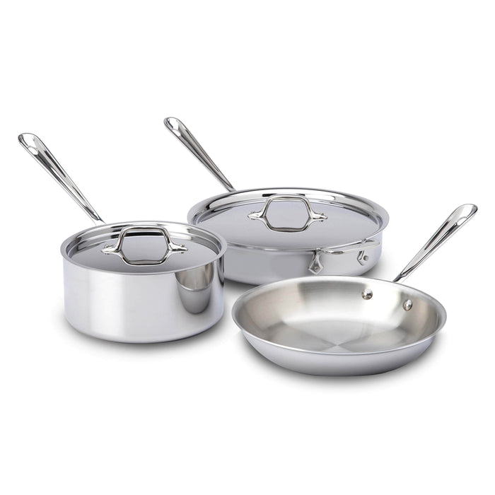 All-clad  D3 Stainless 3-ply Bonded Cookware Set, 5 piece Set