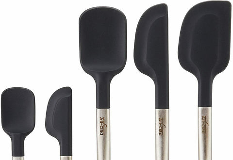 Silicone Spatula Set of 6, Heat Resistant Silicone Spatula Kitchen Utensils for Cooking , Nonstick Cookware Dishwasher, Black, Size: 1 Xs Spatula 1 XL