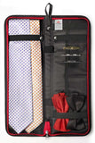 Travel Essentials Travel Tie Case, Black (17" X 6") with Cuff Link and Tie Clipsw
