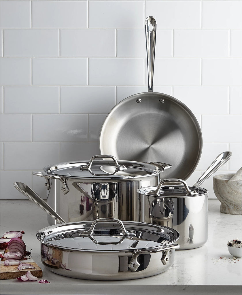 All clad D3 Stainless Cookware Set Professional Grade 14 Piece