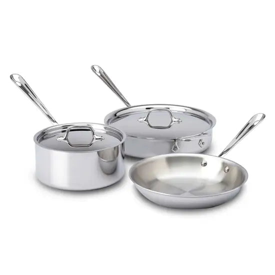 All-clad  D3 Stainless 3-ply Bonded Cookware Set, 5 piece Set