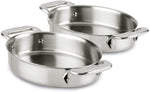 All-Clad 59900 Stainless Steel 7-Inch Oval-Shaped Baker Specialty Cookware Set, 2-Piece, Silver