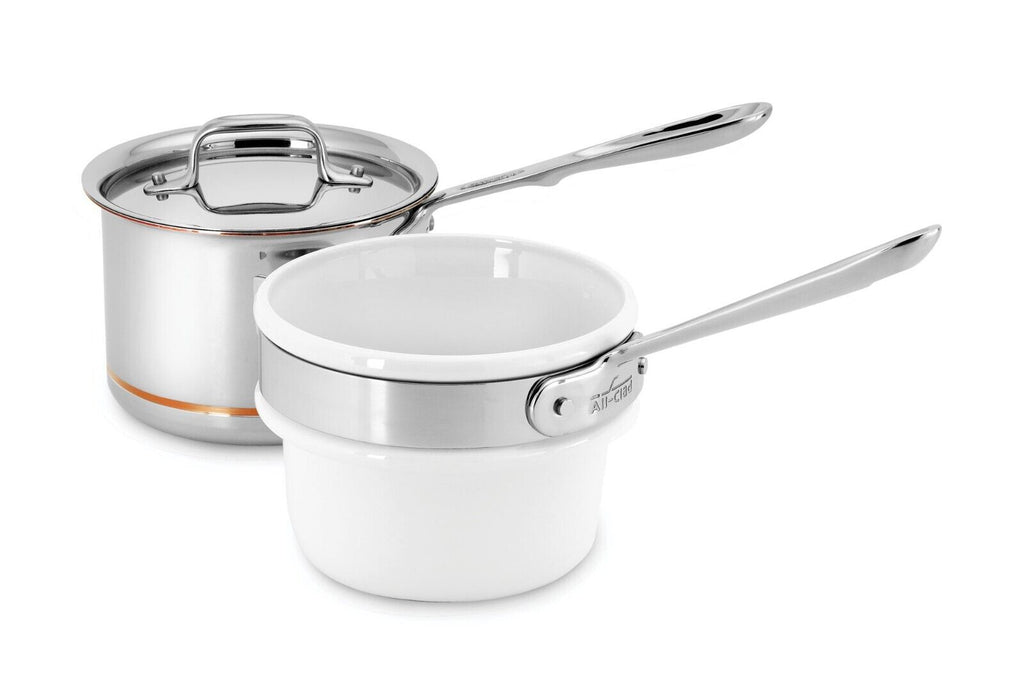 All-Clad d3 Stainless Steel Double Boiler with Ceramic Insert