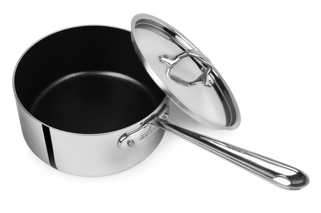 All-Clad Tri-Ply Stainless-Steel Non-Stick 3-qt Sauce Pan with lid